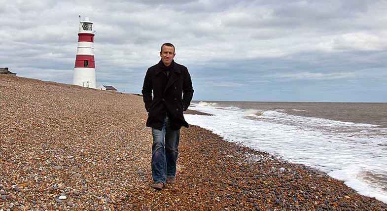 Robert Macfarlane in Orford ness